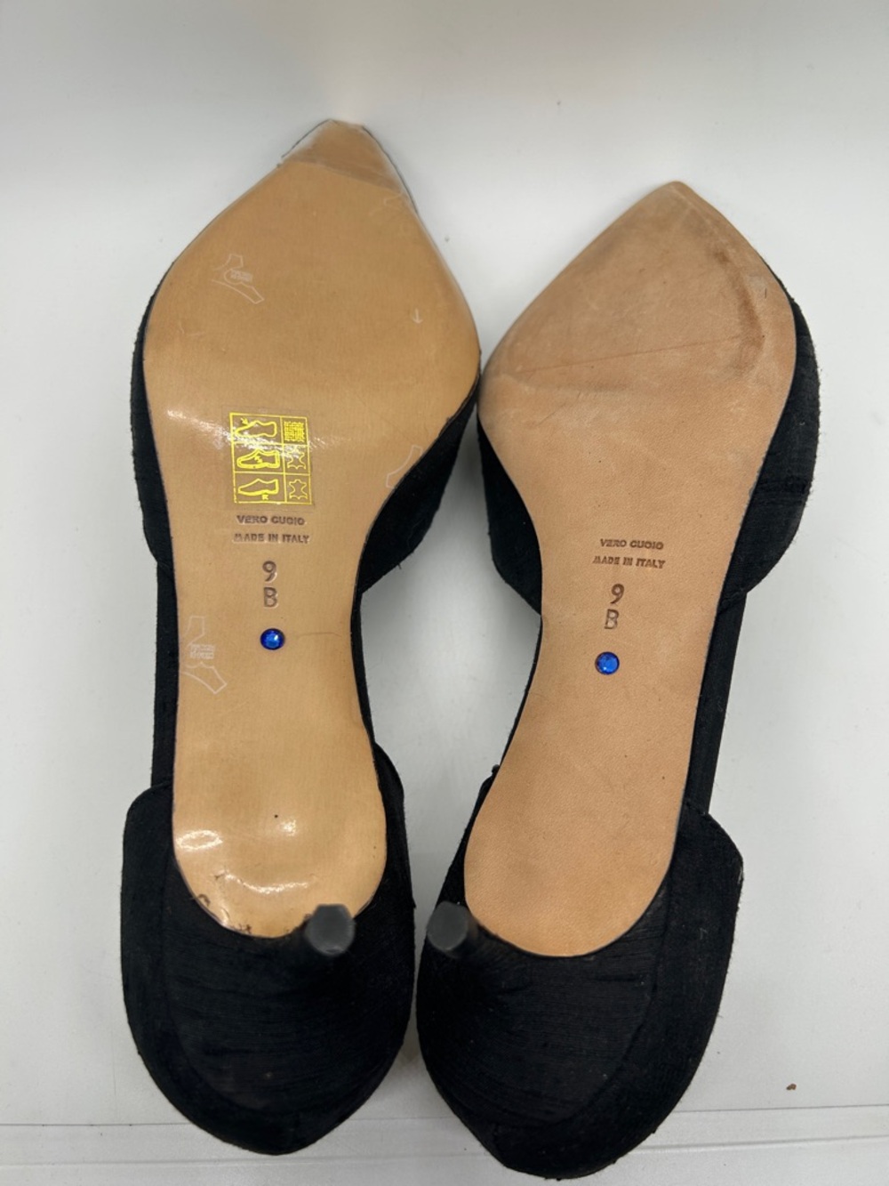 Something Bleu Black Pointed Toe Bow D'Orsay Kitten Heels Shoes **Size 9** 🥀🥀 - Picture 8 of 8